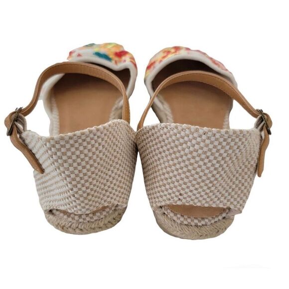 NEW Bamboo Floral Embroidered Espadrilles Sandals 7 - Picture 2 of 6
